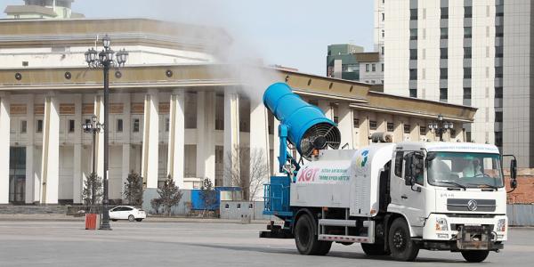 Хотын гудамж талбайд ариутгал, халдваргүйжүүлэлт хийж эхэллээ