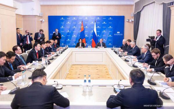 УИХ-ын дарга Н.Учрал, ОХУ-ын Холбооны Хурлын Төрийн Думын дарга В.В.Володин нар албан ёсны хэлэлцээ хийлээ